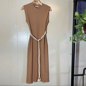 Top shop rope belt camel color midi dress 2
